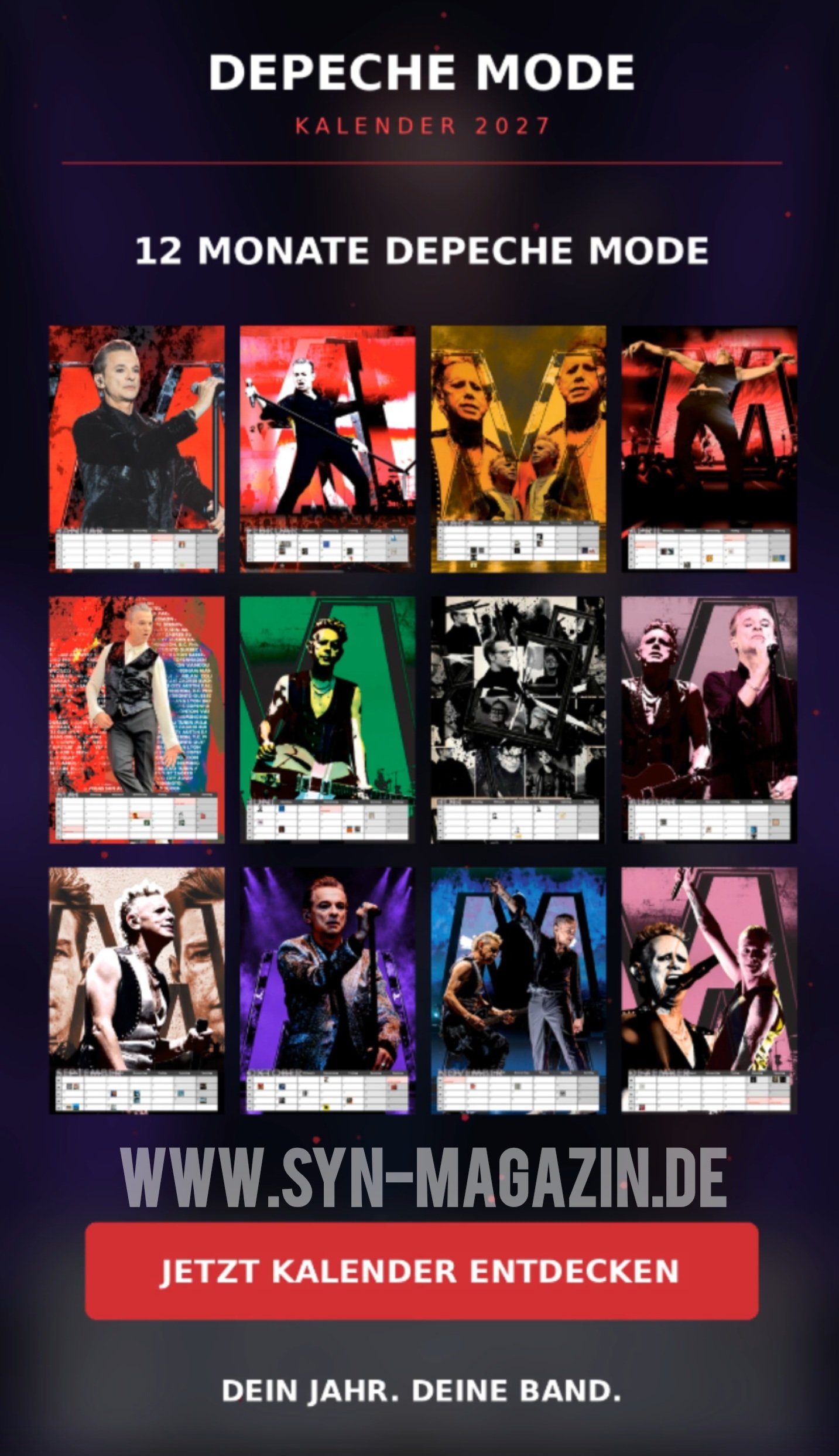 Depeche Mode Kalender 2027 Din A3 – Bild 3